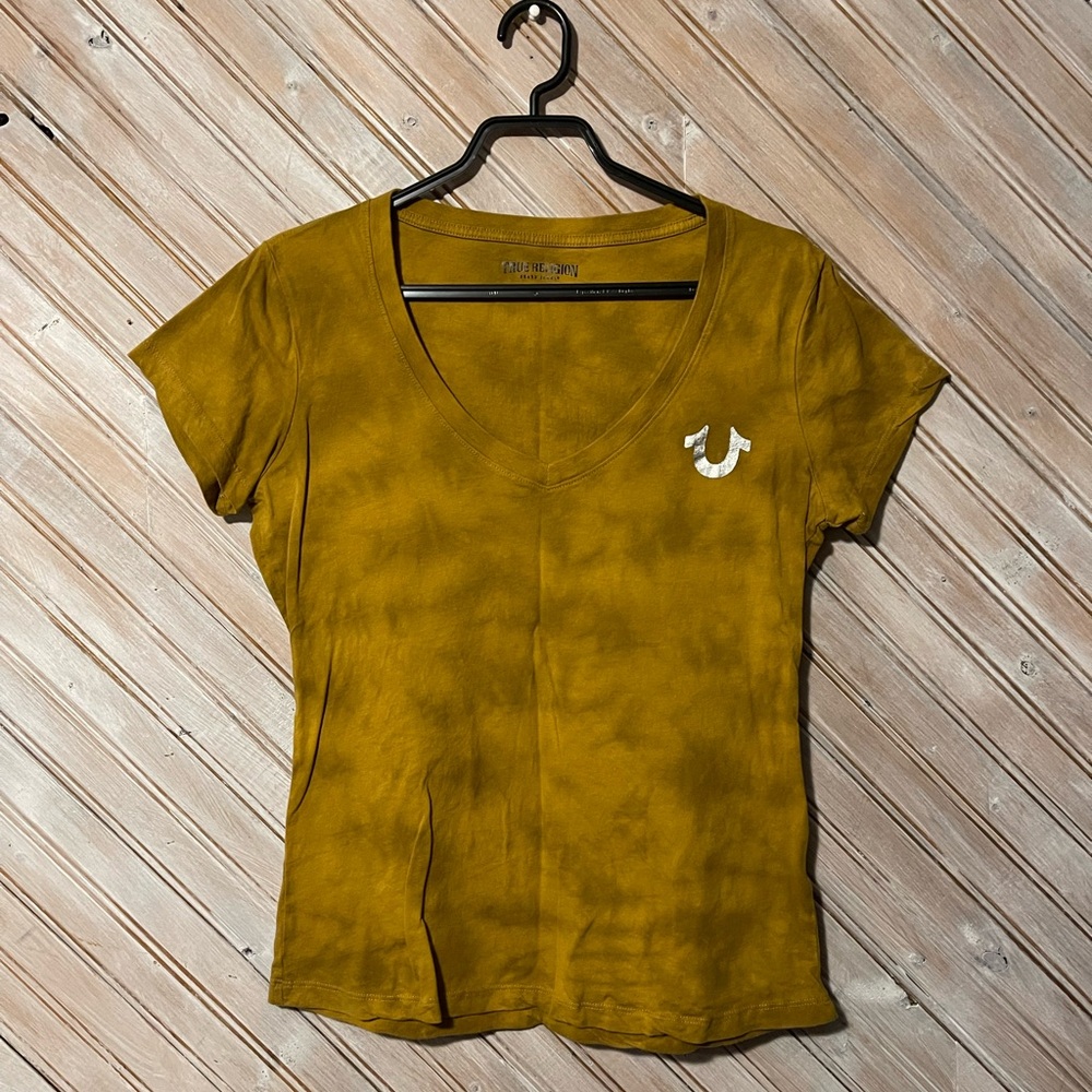 True Religion Yellow Fitted Short Sleeve T-Shirt